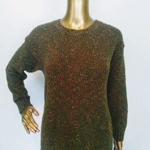 Coldwater Creek Green Knit Hi-Lo Petite Sweater